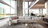 Lamod Italia Mood - Contemporary Light Grey Leather Left Facing Sectional