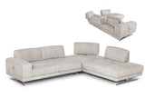 Lamod Italia Mood - Contemporary Light Grey Leather Sectional - Home Elegance USA