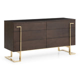 Moontide - Glam Beige Velvet and Brushed Brass EK Bedroom Set