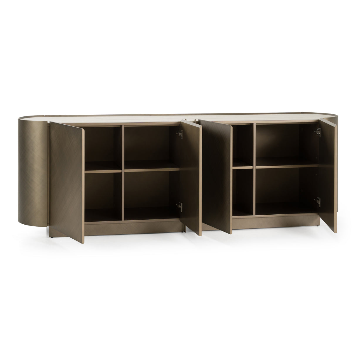 Moorgate - Modern Travertine Ceramic + Bronze Buffet - View Image 1