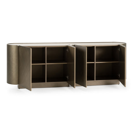 Moorgate - Modern Travertine Ceramic + Bronze Buffet - View Image 1