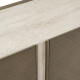 Moorgate - Modern Travertine Ceramic + Bronze Buffet - View Image 1
