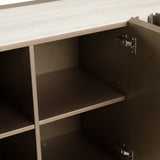 Moorgate - Modern Travertine Ceramic + Bronze Buffet - View Image 1
