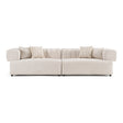 Moreno - Modern Ivory Beige Fabric 4-Seater Sofa - View Image 1
