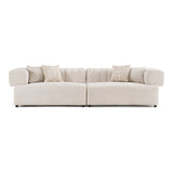 Moreno - Modern Ivory Beige Fabric 4-Seater Sofa - View Image 1