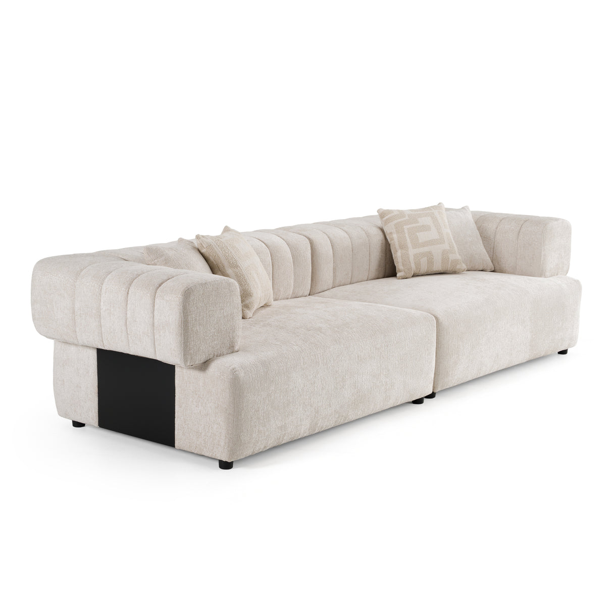 Moreno - Modern Ivory Beige Fabric 4-Seater Sofa - View Image 1