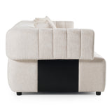 Moreno - Modern Ivory Beige Fabric 4-Seater Sofa - View Image 1