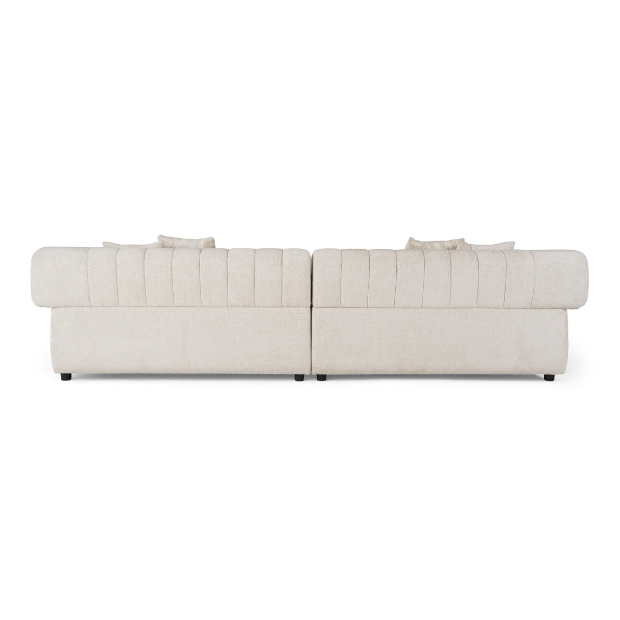 Moreno - Modern Ivory Beige Fabric 4-Seater Sofa - View Image 1
