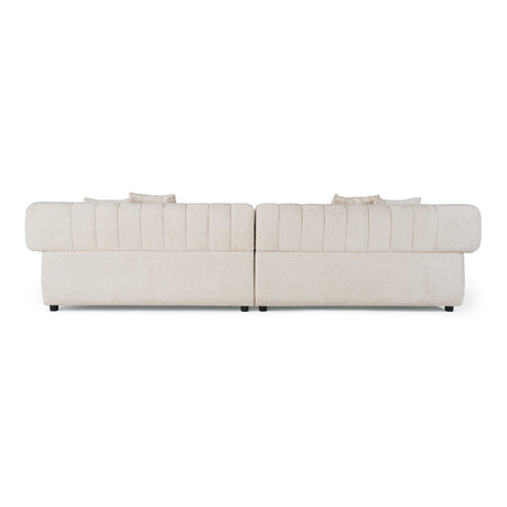 Moreno - Modern Ivory Beige Fabric 4-Seater Sofa - View Image 1