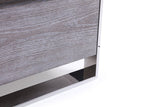 Eastern King Arlene Modern Grey Elm & Stainless Steel Bedroom Set