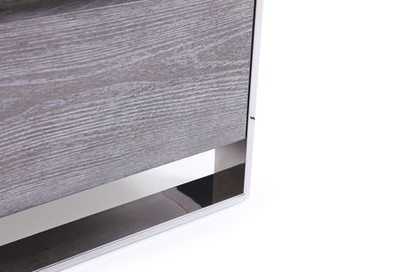 Eastern King Arlene Modern Grey Elm & Stainless Steel Bedroom Set