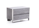 Eastern King Arlene Modern Grey Elm & Stainless Steel Bedroom Set