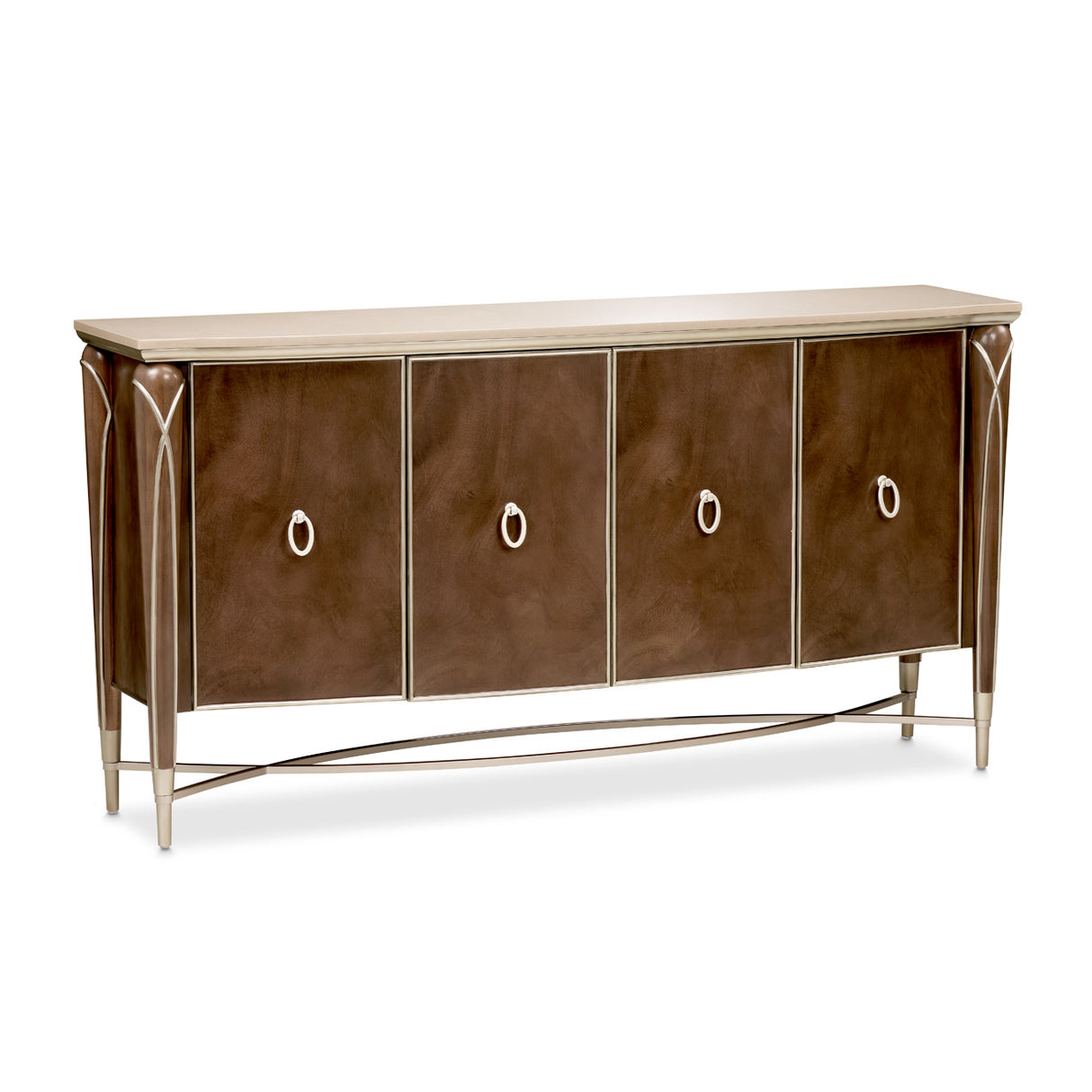 Michael Amini Villa Cherie Sideboard Buffet Cabinet | Caramel & Hazelnut Finishes