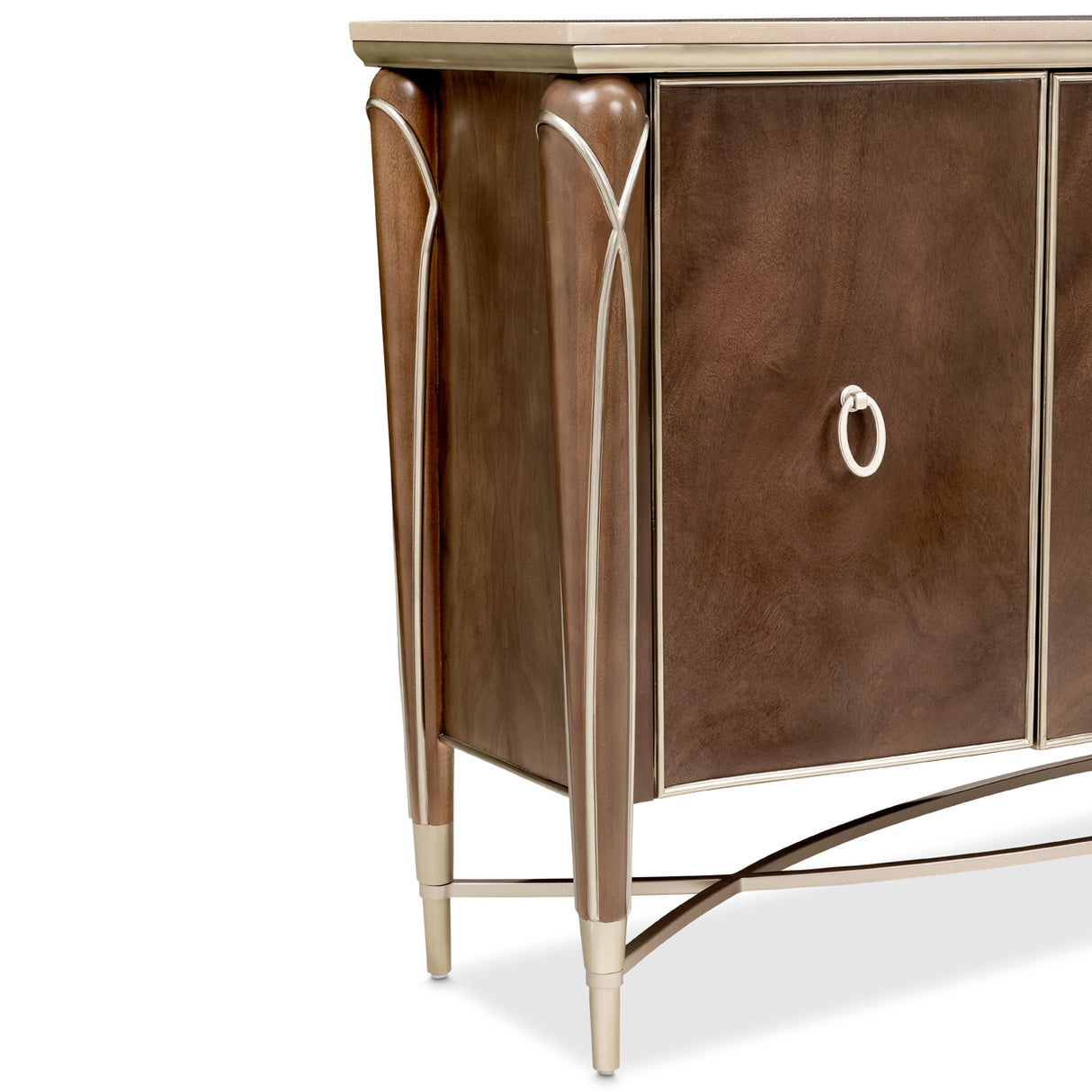 Michael Amini Villa Cherie Sideboard Buffet Cabinet | Caramel & Hazelnut Finishes