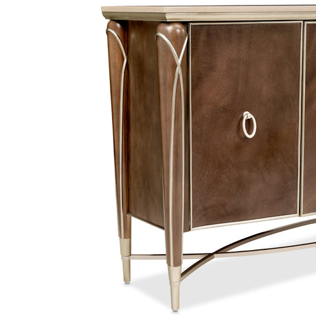 Michael Amini Villa Cherie Sideboard Buffet Cabinet | Caramel & Hazelnut Finishes
