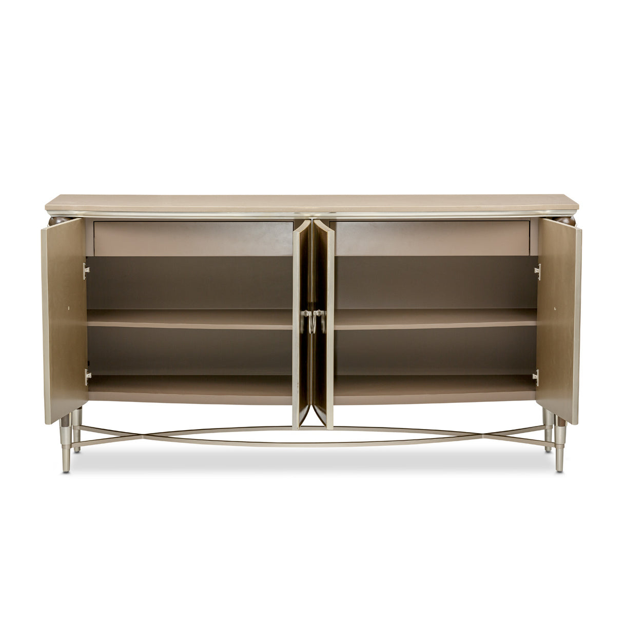 Michael Amini Villa Cherie Sideboard Buffet Cabinet | Caramel & Hazelnut Finishes