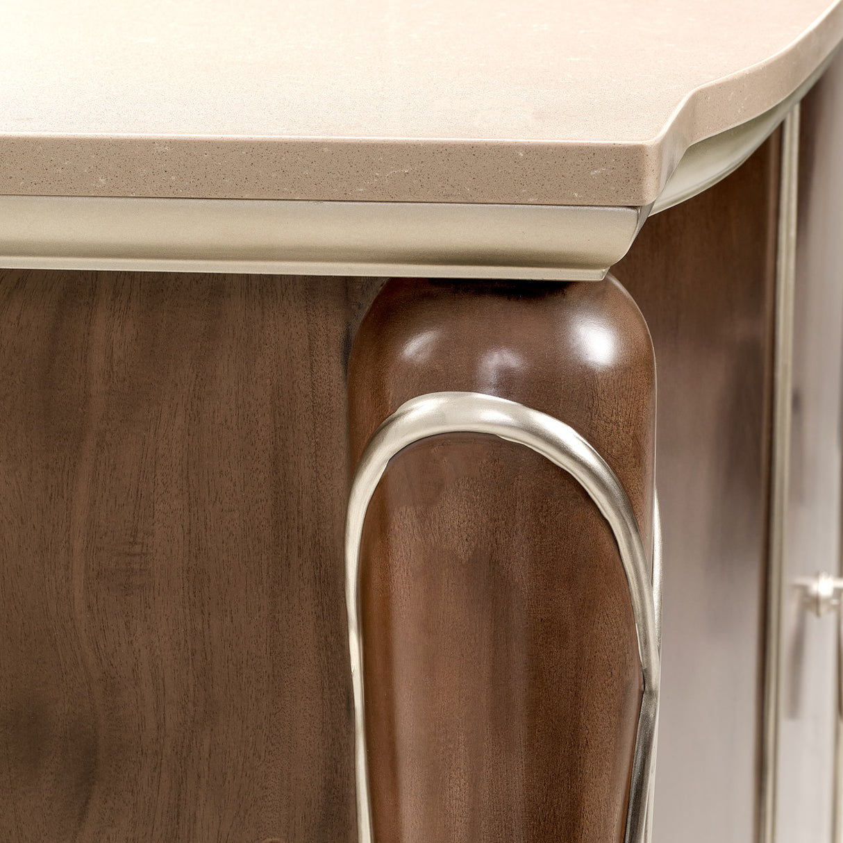 Michael Amini Villa Cherie Sideboard Buffet Cabinet | Caramel & Hazelnut Finishes