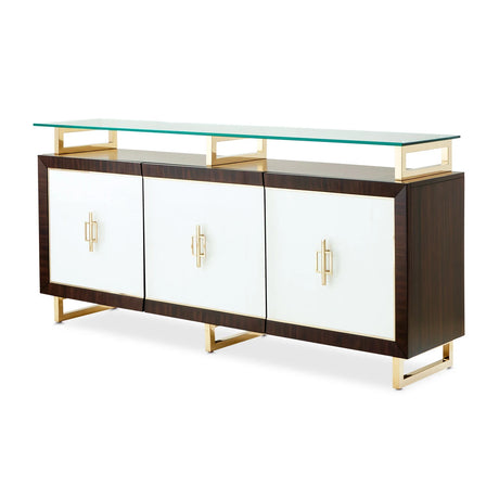 Belmont Place Sideboard in Espresso with Glass Top – AICO Furniture - sold by Home Elegance USA