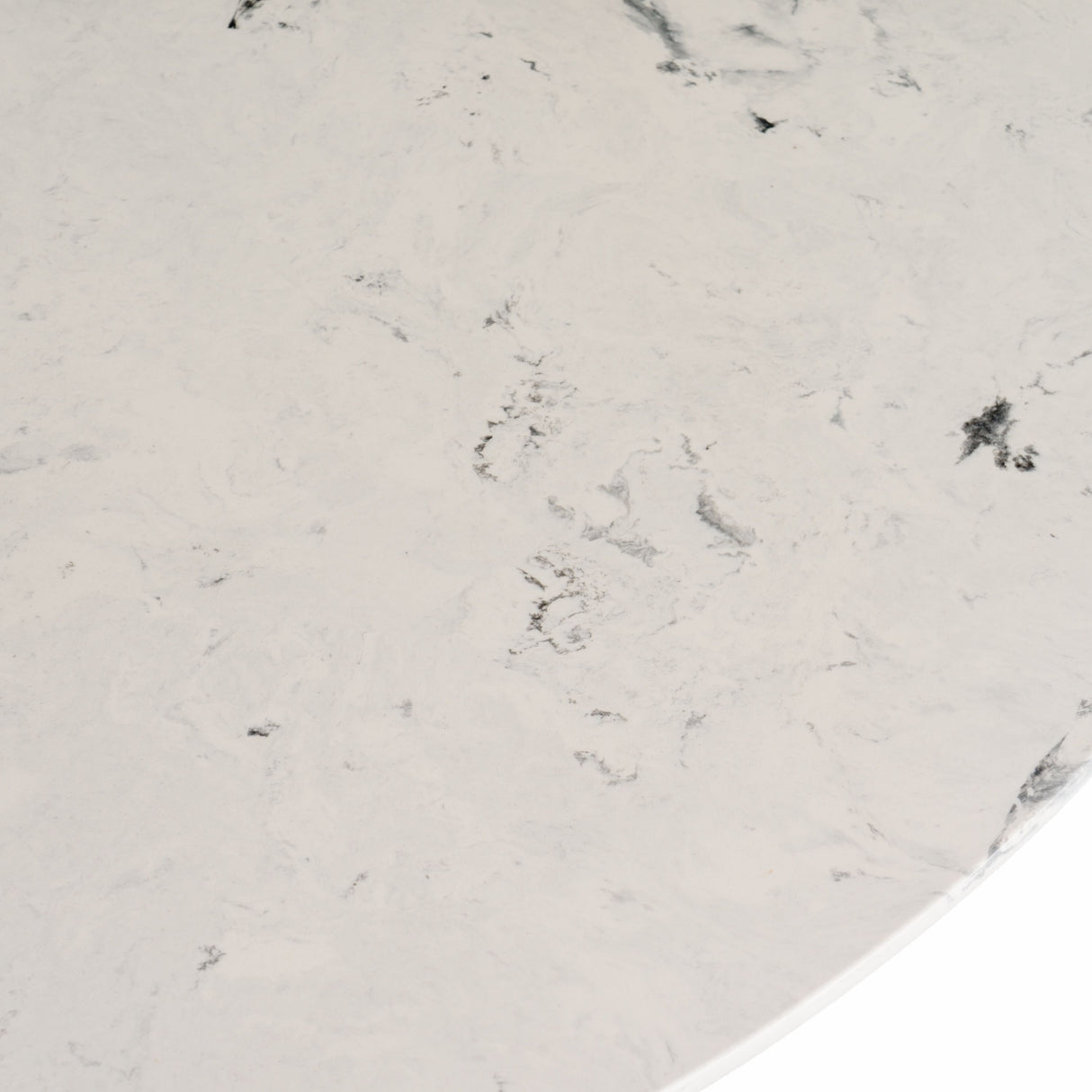 Modrest Nancy - Mid-Century Modern White Marble + Walnut Round Dining Table