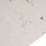 Modrest Nancy - Mid-Century Modern White Marble + Walnut Round Dining Table