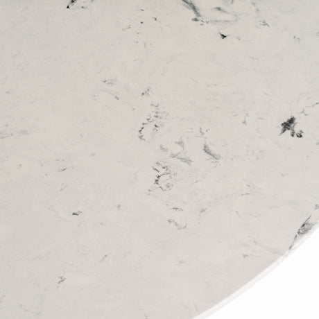 Modrest Nancy - Mid-Century Modern White Marble + Walnut Round Dining Table