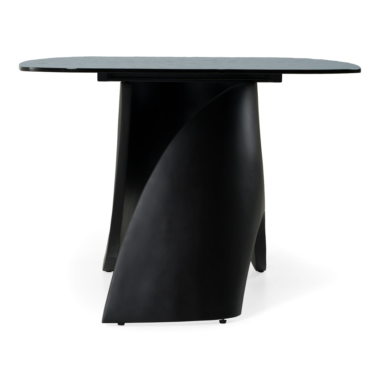 Neptune - Modern Grey Wave Glass + Black Dining Table - View Image 1
