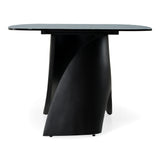 Neptune - Modern Grey Wave Glass + Black Dining Table - View Image 1