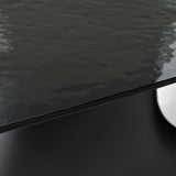 Neptune - Modern Grey Wave Glass + Black Dining Table - View Image 1
