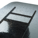 Neptune - Modern Grey Wave Glass + Black Dining Table - View Image 1