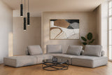 Divani Casa Nolden - Modern Modular Grey Fabric Armless Seat