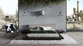 Tokyo - Eastern King Contemporary Black and Grey Platform Bed - View Image 1