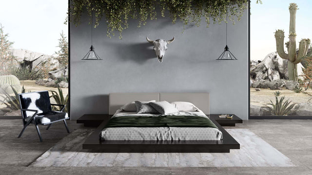 Tokyo - Eastern King Contemporary Black and Grey Platform Bed - View Image 1
