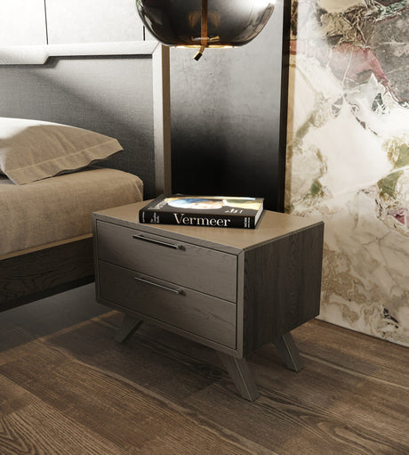Eastern King Yolonda + Soria - Modern Dark Teal Fabric + Grey Wash 4-Piece Bedroom Set