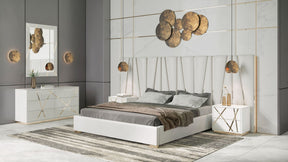 Nixa Modern White & Gold Bedroom Set – VIG Furniture - sold by Home Elegance USA