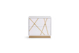 Nixa - Queen Modern White + Gold Bed + Nightstands - View Image 1