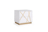 Nixa - Queen Modern White + Gold Bed + Nightstands - View Image 1