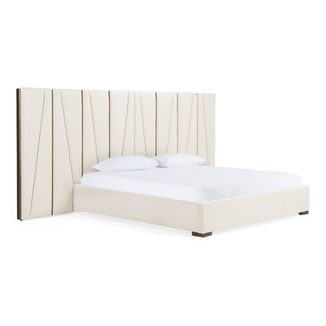 Nixa Modern Beige Velvet & Brushed Bronze 4-Piece Bedroom Set – VIG Furniture - sold by Home Elegance USA