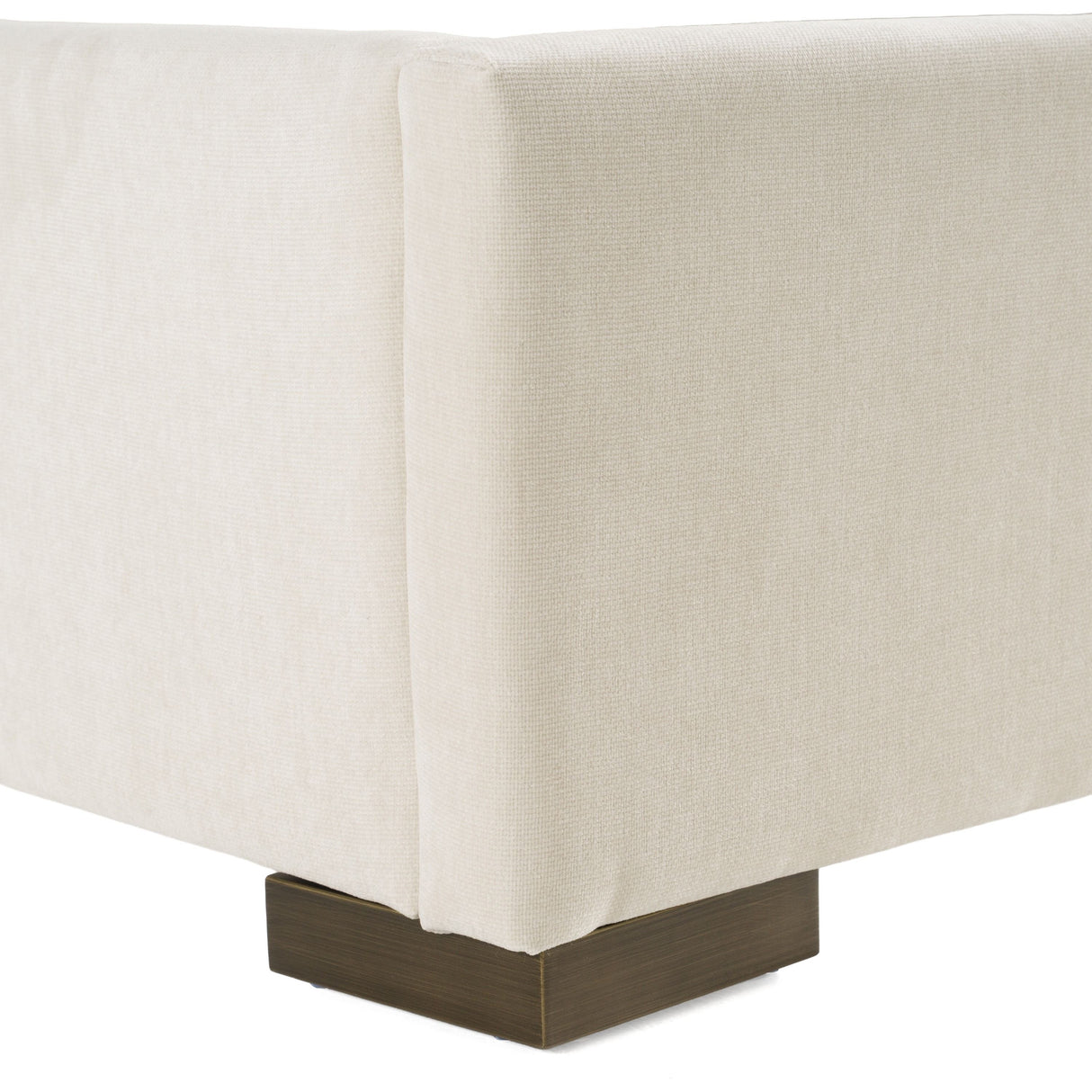 California King Nixa - Modern Beige Velvet + Brushed Bronze Bed