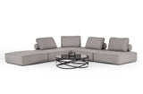 Divani Casa Nolden - Modern Modular Grey Fabric Armless Seat