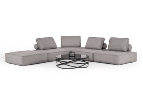 Divani Casa Nolden - Modern Modular Grey Fabric Armless Seat