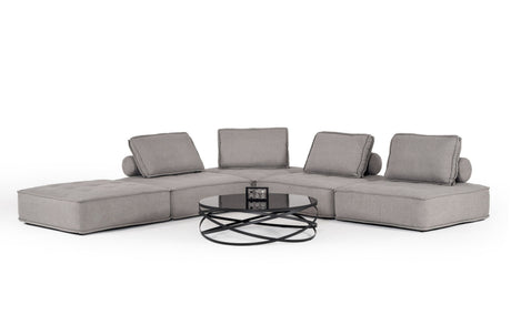 Divani Casa Nolden - Modern Modular Grey Fabric Armless Seat