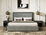 Queen Santa Barbara - Modern Grey Fabric + Grey Wash Bed