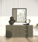 Eastern King Santa Barbara + Santa Monica - Modern Grey Fabric + Grey Wash Bedroom Set
