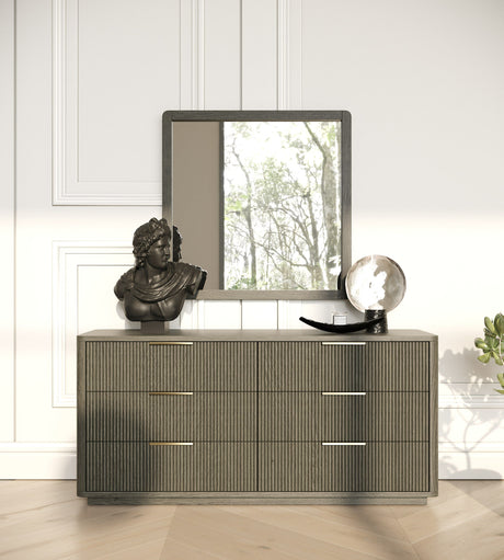 Eastern King Santa Barbara + Santa Monica - Modern Grey Fabric + Grey Wash Bedroom Set