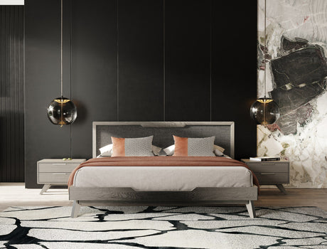 Eastern King Soria Modern Grey Wash Bedroom Set