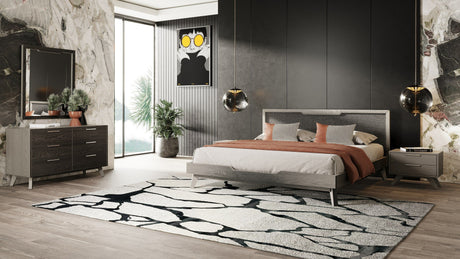 Eastern King Soria Modern Grey Wash Bedroom Set