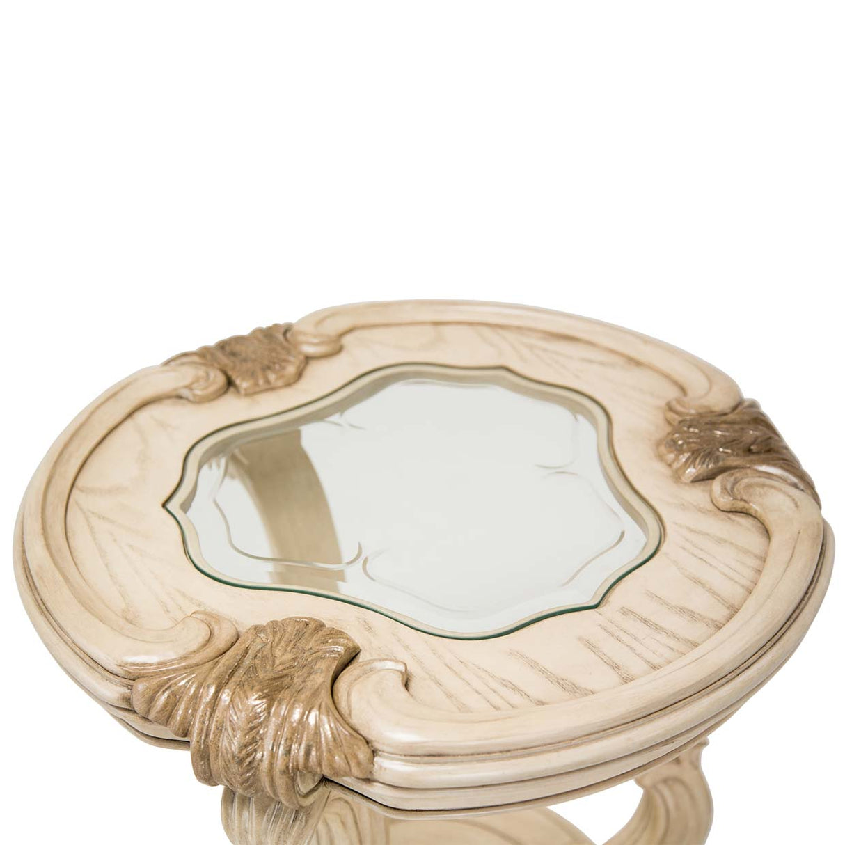 Platine De Royale Champagne Chair Side Table – AICO by Michael Amini - Home Elegance USA