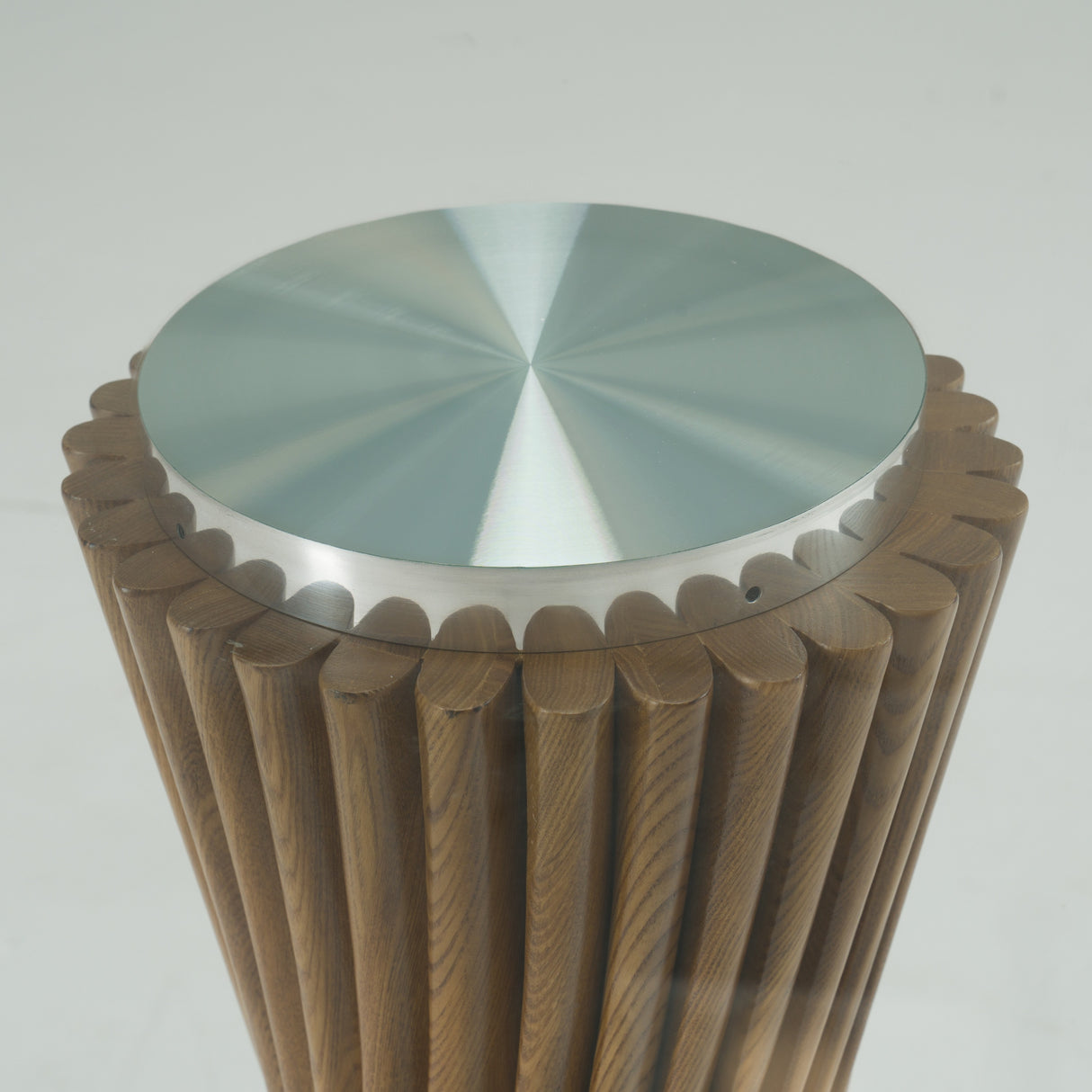 Ocasio - Modern Glass + Walnut Round Dining Table - View Image 1