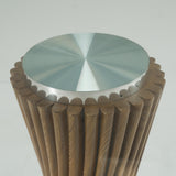Ocasio - Modern Glass + Walnut Round Dining Table - View Image 1
