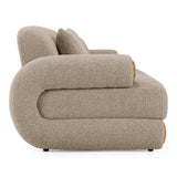 Odette - Modern Beige Fabric + White Burl Sofa - View Image 1